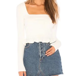 Superdown Priscilla Ribbed Top Size Small